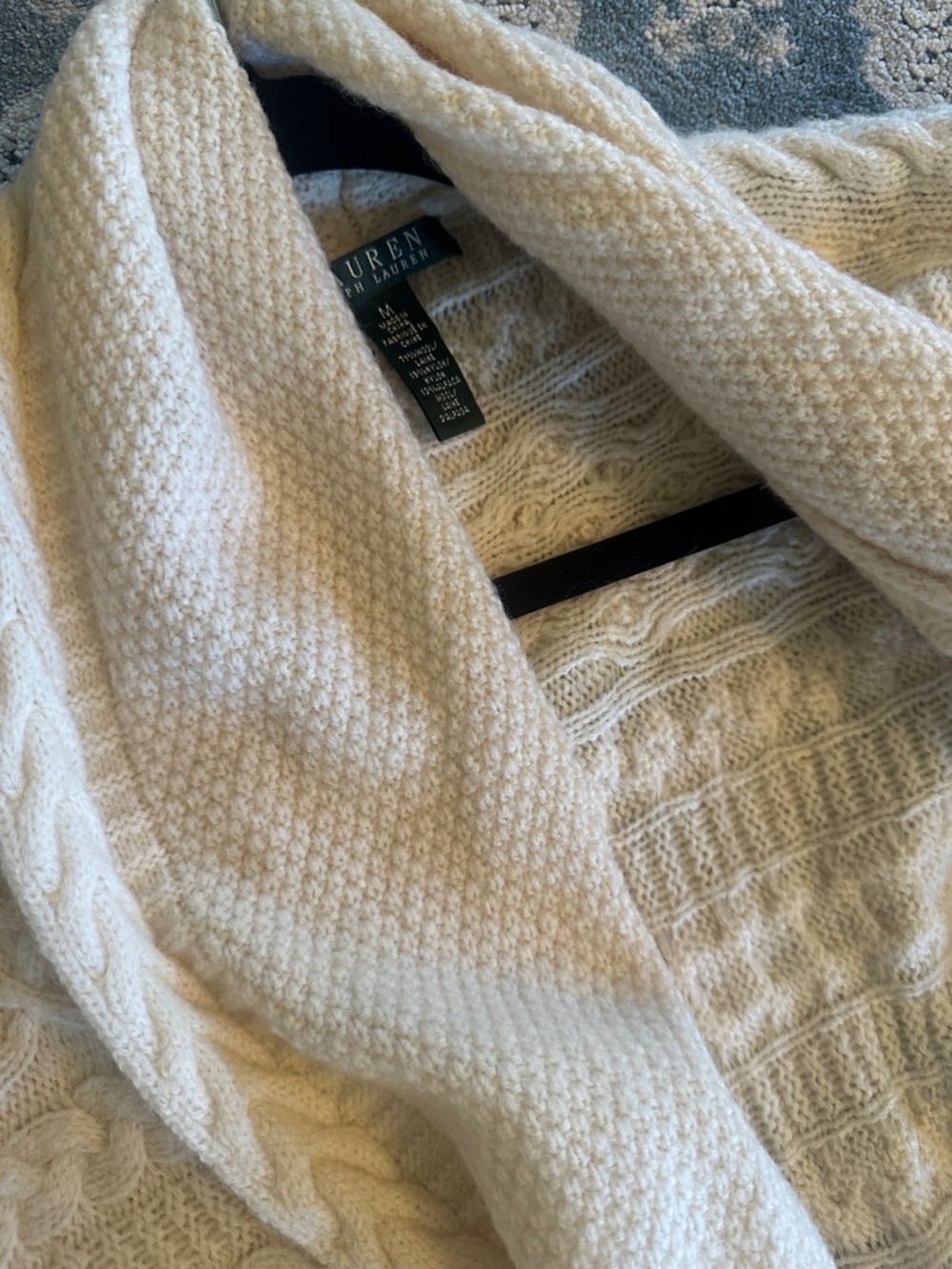 Lauren Ralph Lauren cardigan shawl cardigan sweater medium classic Medium $275 - Picture 7 of 11